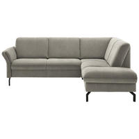 ECKSOFA in Flachgewebe Schilfgrün  241/190 cm  - Schilfgrün/Schwarz, KONVENTIONELL, Textil/Metall (241/190cm) - Beldomo Comfort