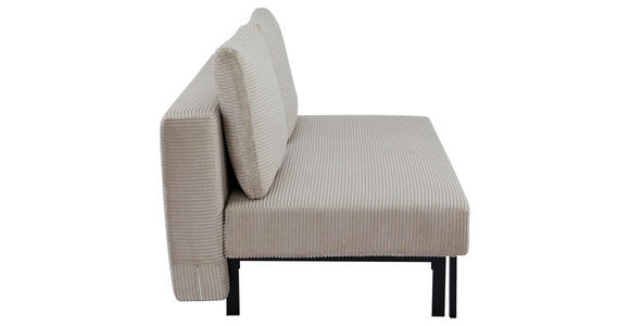 SCHLAFSOFA Cord Beige  - Beige/Schwarz, Design, Textil/Metall (191/92/99cm) - Carryhome