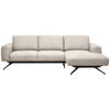 ECKSOFA in Struktur Creme  - Creme/Schwarz, Design, Textil/Metall (262/157cm) - Novel