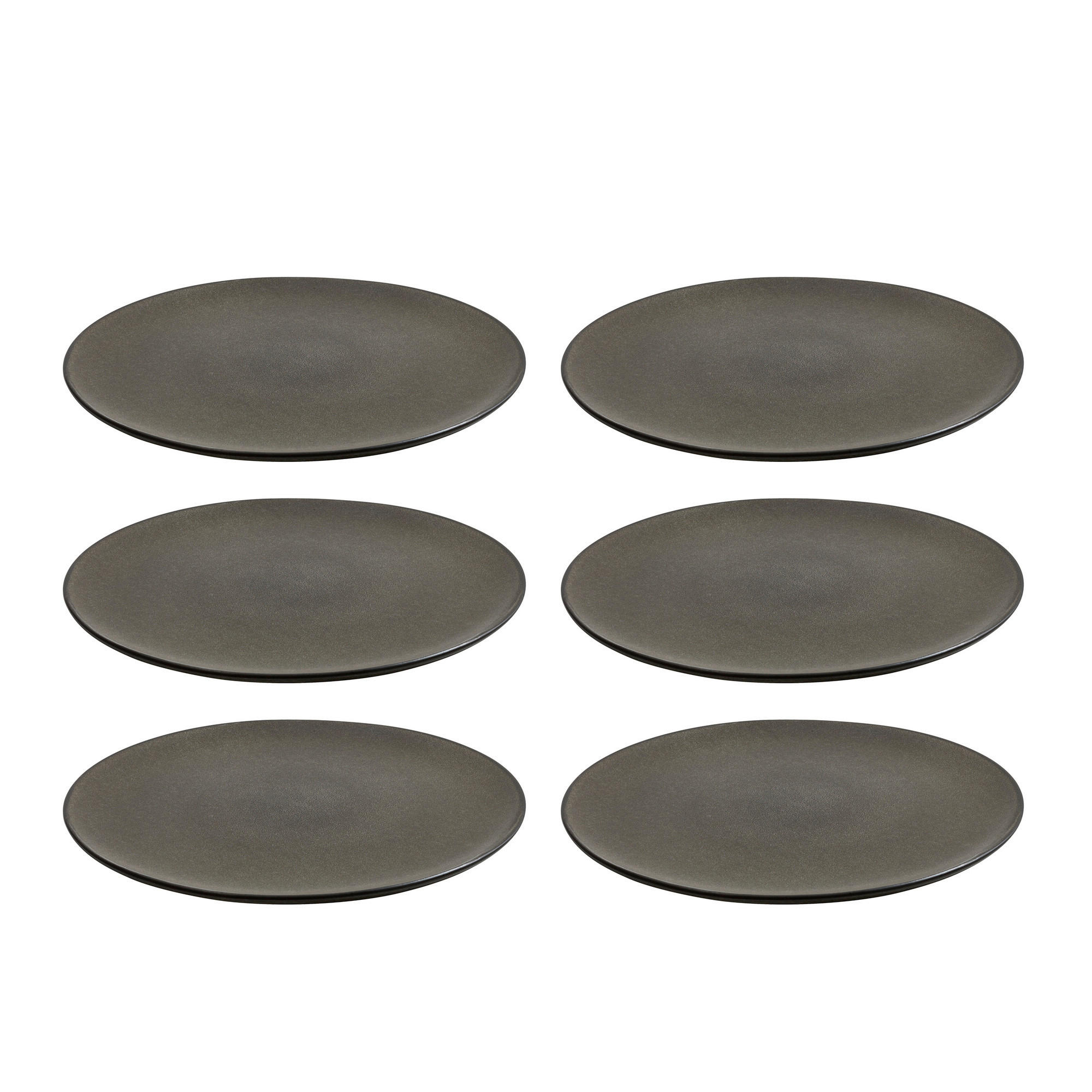 SPEISETELLERSET Graubraun 28 cm RAW Forest Brown  - Graubraun, Basics, Keramik (28cm) - Aida