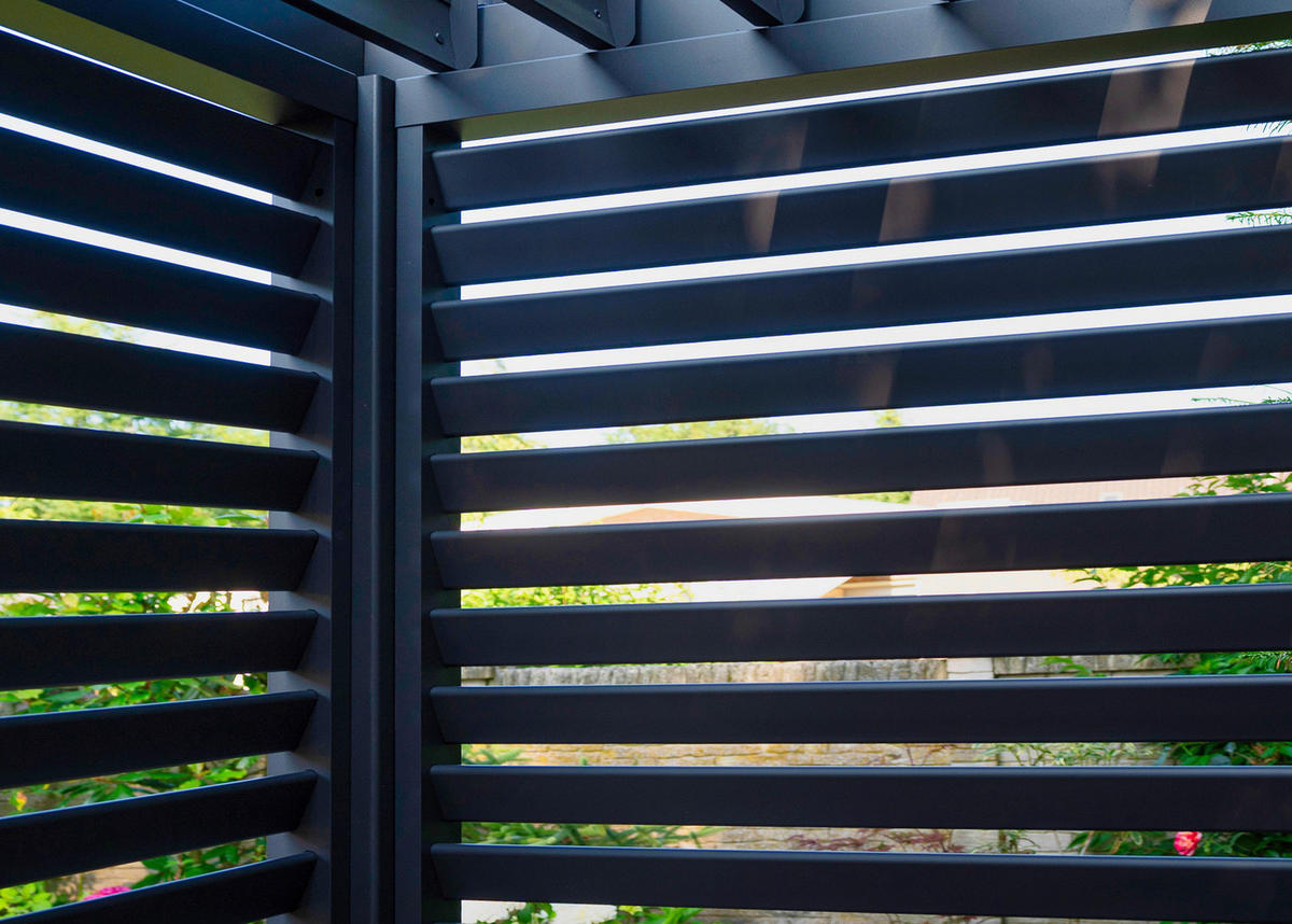 PERGOLA-SEITENTEIL  - Anthrazit, MODERN, Metall (113,3/240/10cm) - Gardenson