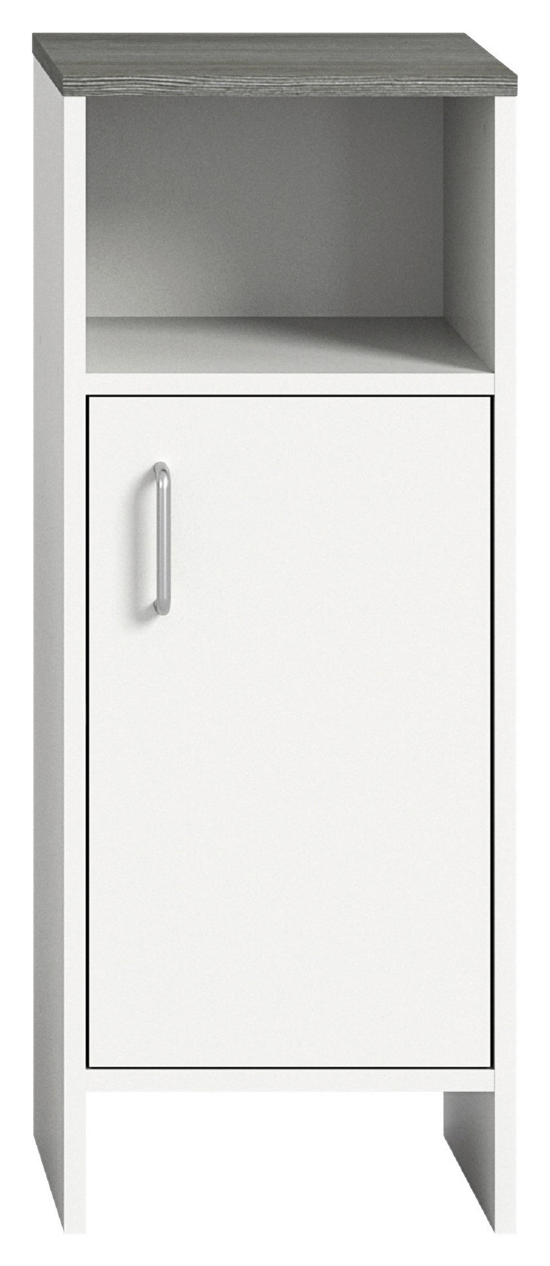 UNTERSCHRANK 32/82/28 cm   - Silberfarben/Weiß, MODERN, Holzwerkstoff/Kunststoff (32/82/28cm) - Xora