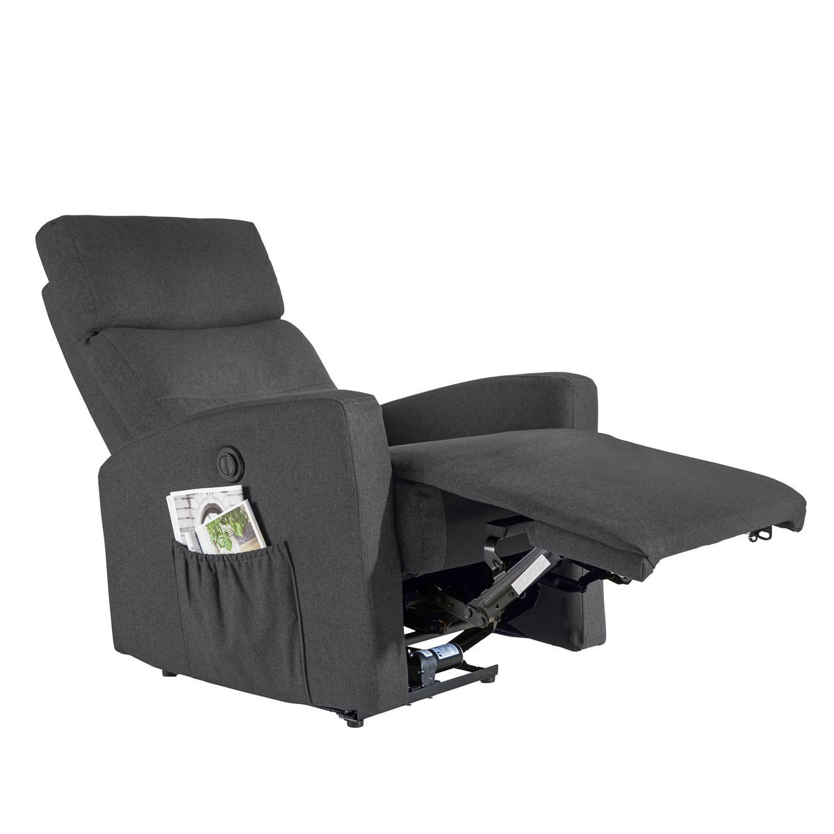 TV-FOTEL - antracit/fehér, Konventionell, textil/fém (76/87-102/93-156cm) - Carryhome