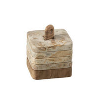 GLASUNTERSETZERSET   - Beige, Basics, Stein (10/10/10cm) - Ambia Home