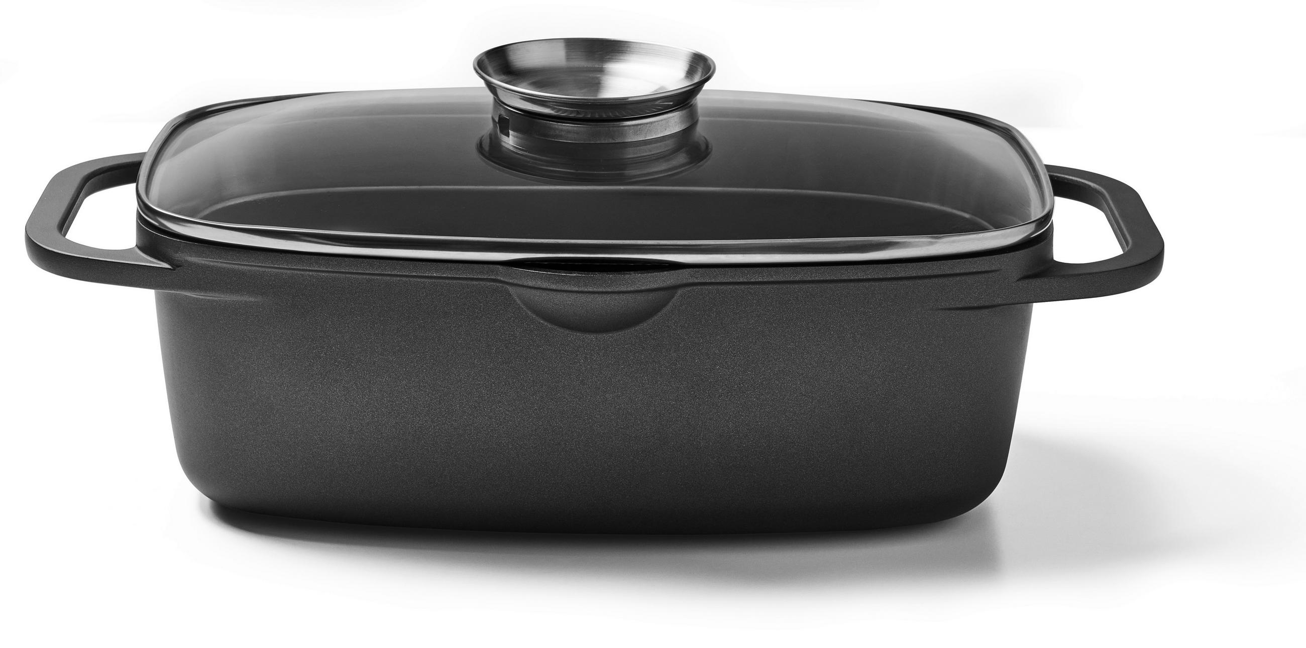 BRÄTER 33/21,5/11 cm - Klar/Edelstahlfarben, Basics, Glas/Metall (33/21,5/11cm) - Homeware Profession.