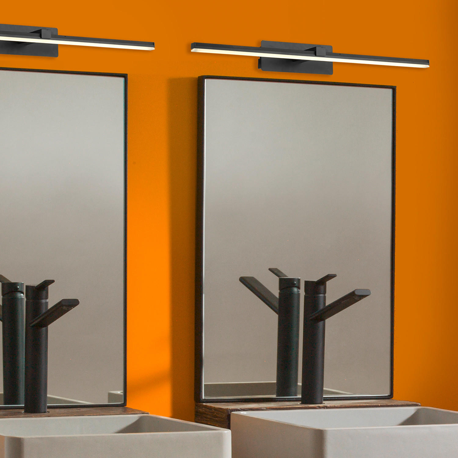 BADEZIMMER-WANDLEUCHTE 60/7/13 cm   - Schwarz, Design, Metall (60/7/13cm)