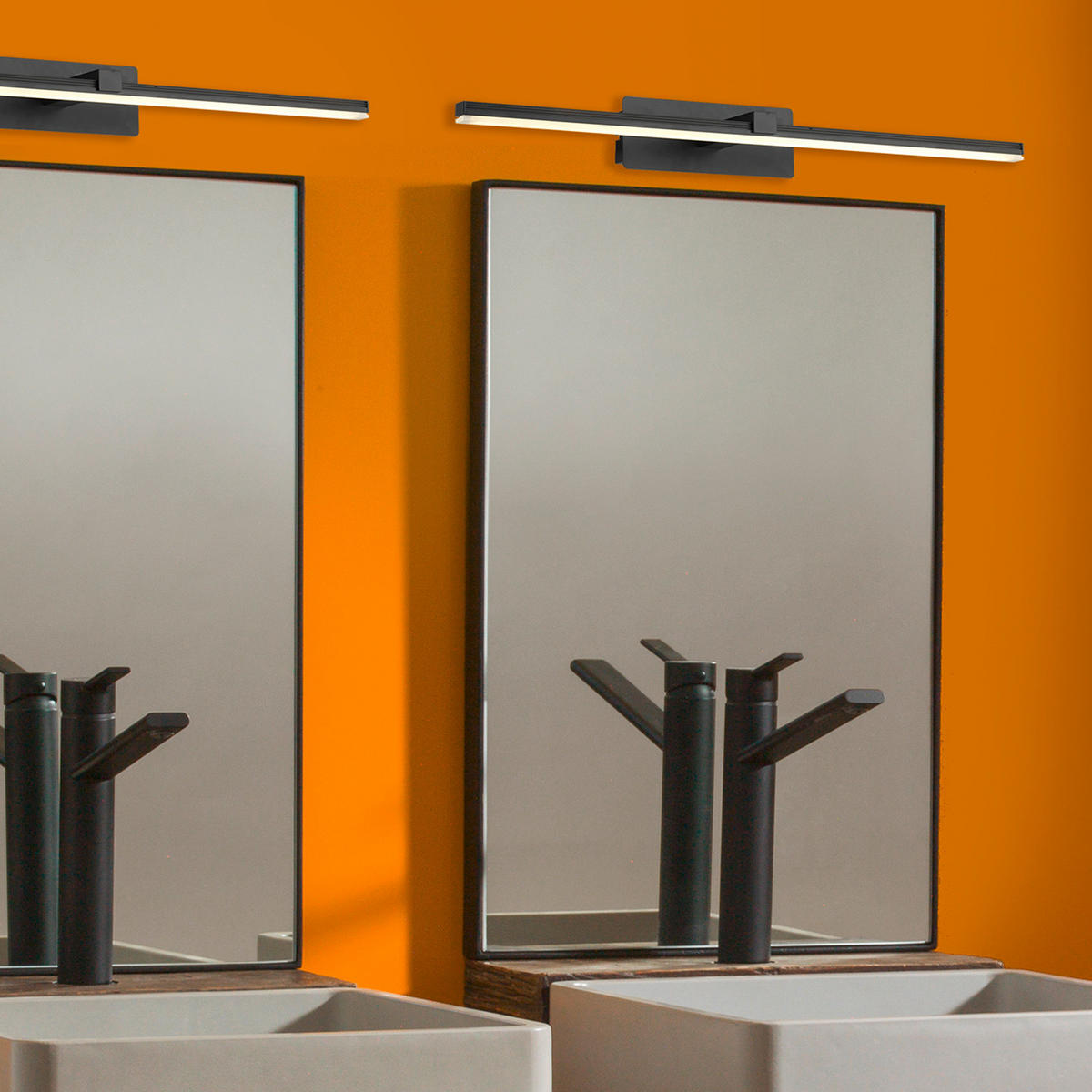 BADEZIMMER-WANDLEUCHTE 60/7/13 cm   - Schwarz, Design, Metall (60/7/13cm)