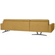 ECKSOFA in Echtleder Senfgelb  - Anthrazit/Senfgelb, KONVENTIONELL, Leder/Metall (182/324cm) - Ambiente