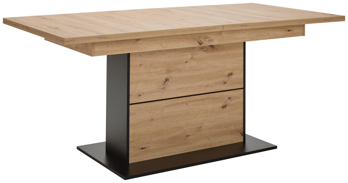 ESSTISCH in Holzwerkstoff 180-230/90/77 cm  - Schwarz/Eiche Artisan, Design, Holzwerkstoff (180-230/90/77cm) - Hom`in