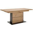 ESSTISCH Schwarz, Eiche Artisan rechteckig  ausziehbar  - Schwarz/Eiche Artisan, Design, Holzwerkstoff (180-230/90/77cm) - Hom`in