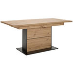 ESSTISCH Schwarz, Eiche Artisan rechteckig  ausziehbar  - Schwarz/Eiche Artisan, Design, Holzwerkstoff (180-230/90/77cm) - Hom`in