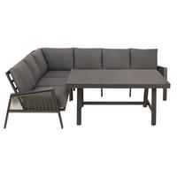 LOUNGE GARNITURA tkanina aluminij  - siva/antracit, Design, kovina/steklo (219/279cm) - Amatio