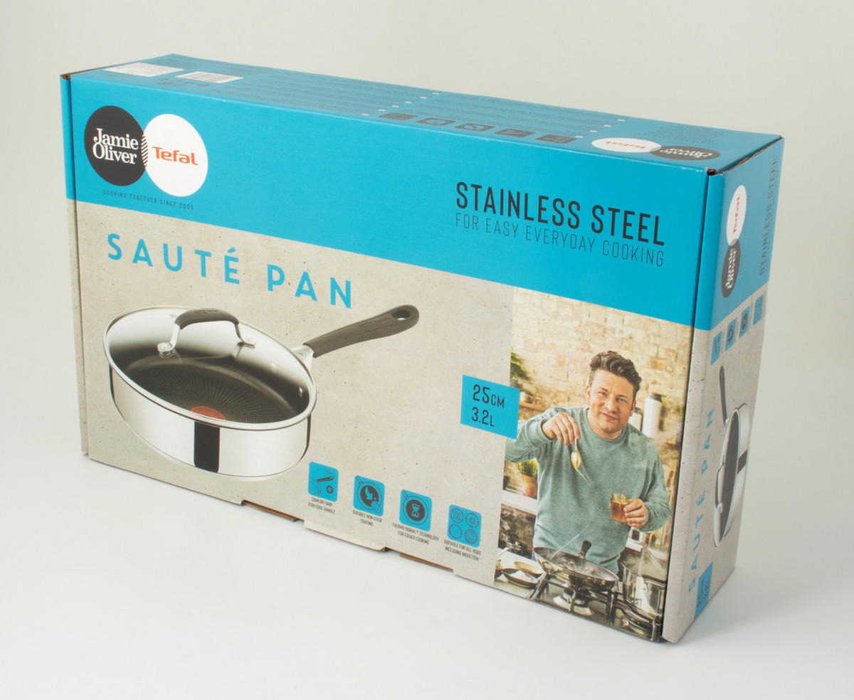SCHMORPFANNE 25 cm  - Silberfarben/Schwarz, Basics, Glas/Kunststoff (25cm) - Tefal