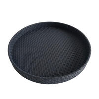 DEKORATIONSBRICKA 40/4 cm    - svart, Design, läder/trämaterial (40/4cm) - Ambia Home