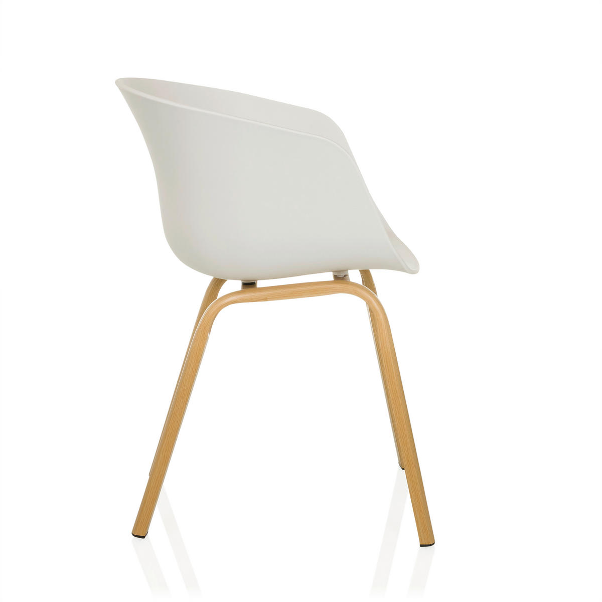 STOL MED ARMSTÖD slät  - vit/ljusbrun, Modern, metall/plast (54/78/56cm) - MID.YOU