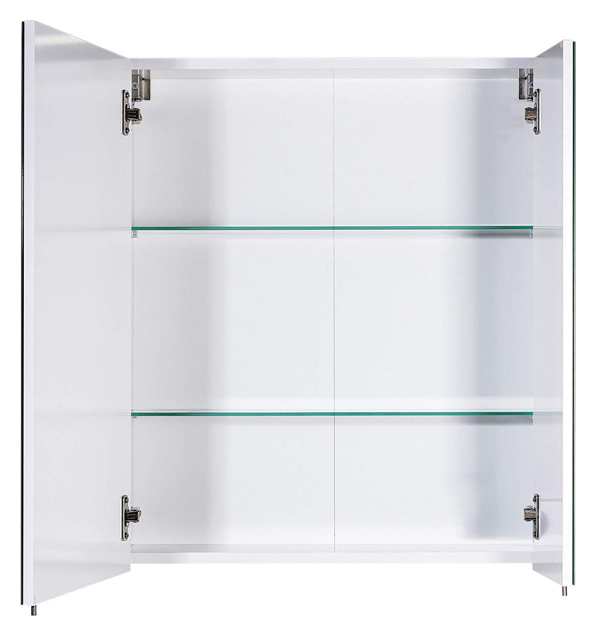 SPIEGELSCHRANK 60/70,7/16 cm  - Weiß/Nickelfarben, MODERN, Glas/Holzwerkstoff (60/70,7/16cm) - MID.YOU