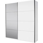 SCHWEBETÜRENSCHRANK  in Weiß  - Alufarben/Weiß, Design, Glas/Holzwerkstoff (181/210/62cm) - Xora