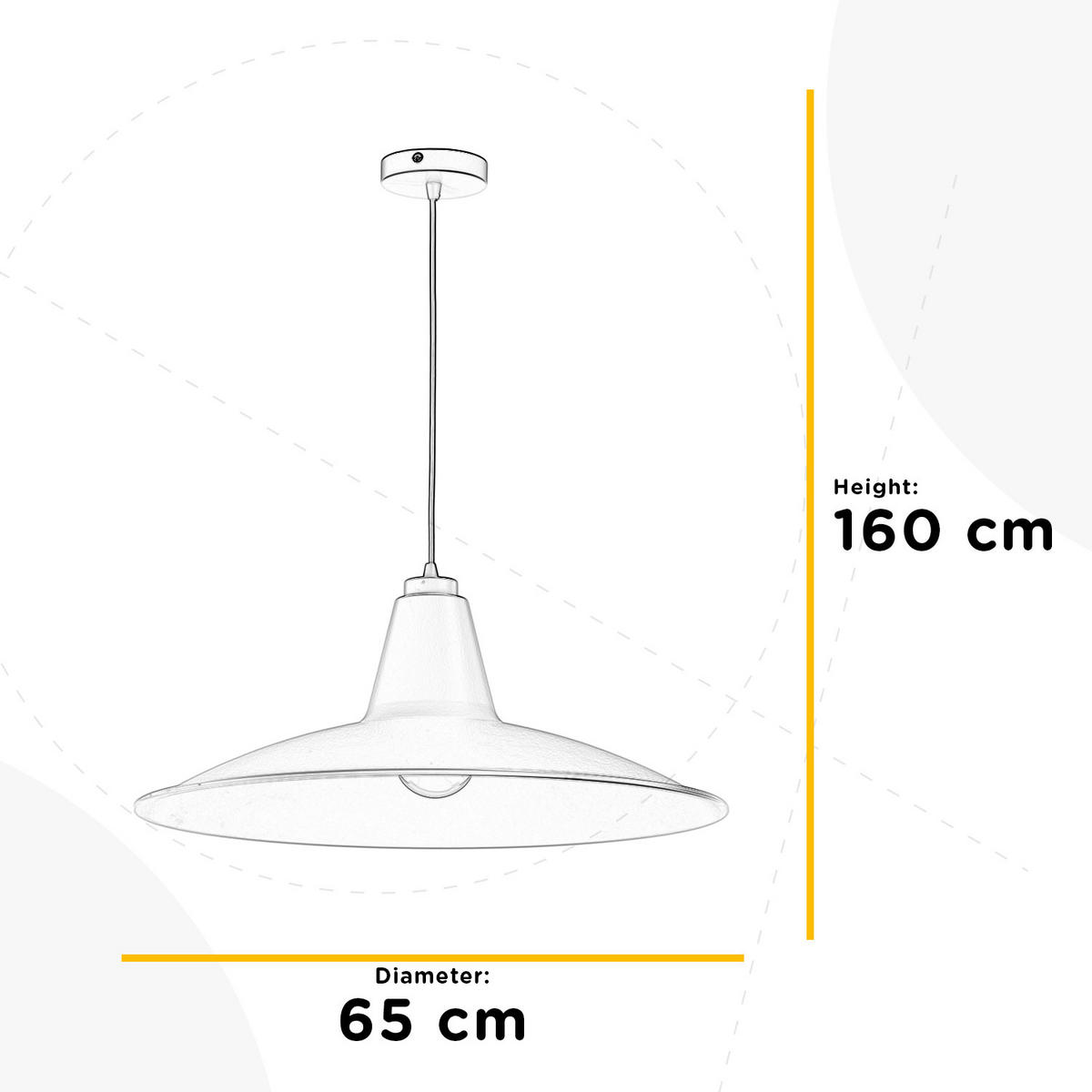 STROPNÍ ZÁVĚSNÉ SVÍTIDLO, 65/65/160 cm  - vysoce lesklá bílá, Basics, kov (65/65/160cm)