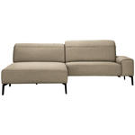 ECKSOFA in Mikrofaser Beige  203/266 cm  - Beige/Schwarz, Design, Textil/Metall (203/266cm) - Johann Jakob