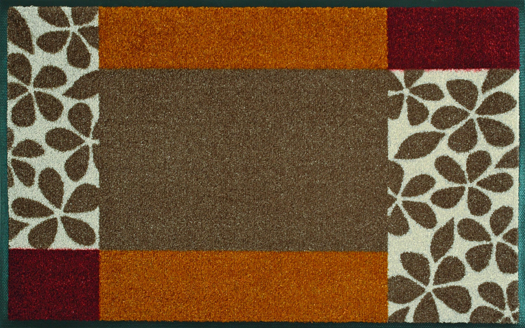 FUßMATTE  40/60 cm  Braun, Dunkelrot, Smaragdgrün 