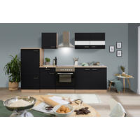 KÜCHENLEERBLOCK 270 cm   in Schwarz  - Edelstahlfarben/Eichefarben, Basics, Holzwerkstoff/Metall (270cm) - Respekta