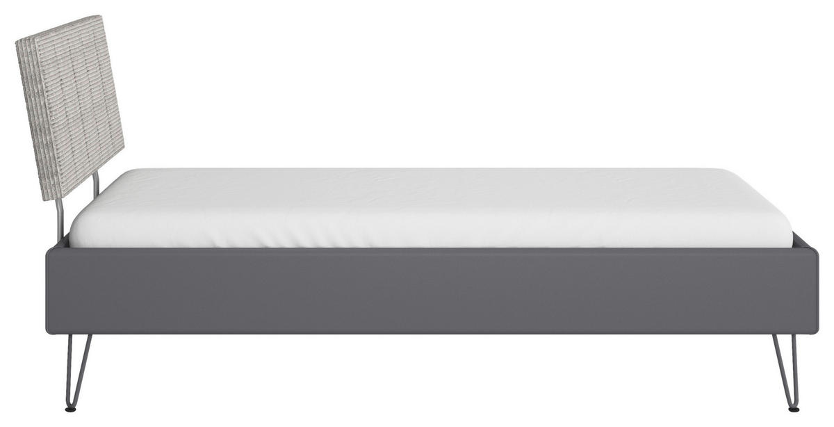 BETT 90/200 cm  in Grau  - Grau, Design, Textil/Metall (90/200cm) - Carryhome