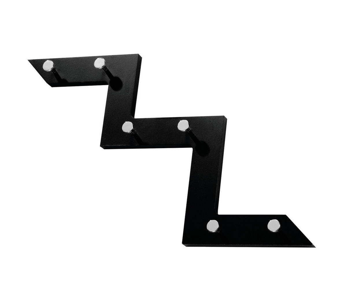 ZIDNI ČIVILUK   metal, pločasti materijal  - boja hroma/crna, Dizajnerski, metal/pločasti materijal (56/34/3cm) - Lesnina-XXXL