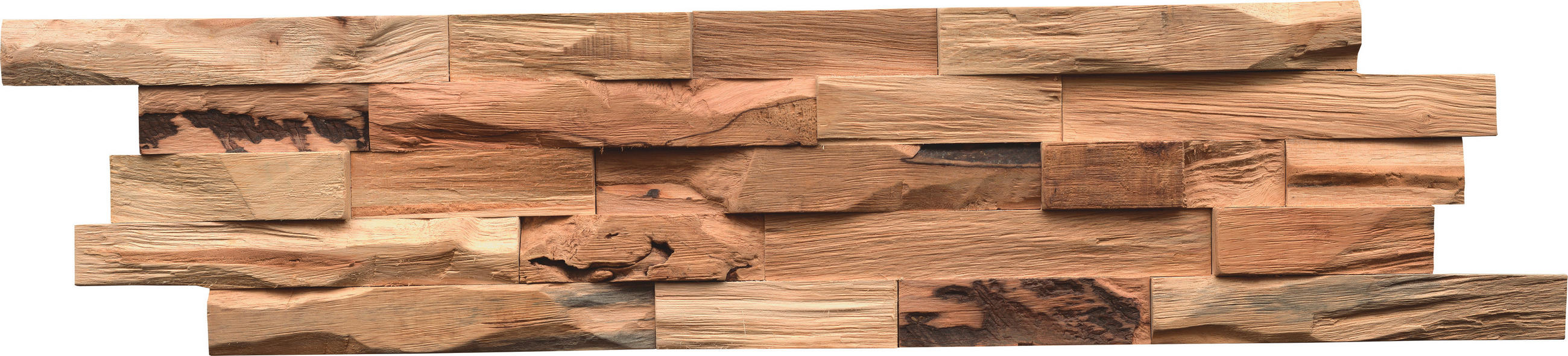 WANDVERKLEIDUNG 11 Stück  - Hellbraun, Basics, Holz (61/15/2cm)