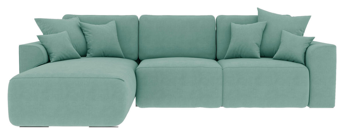 Freisteller von Carryhome ECKSOFA Mintgrün Velours.