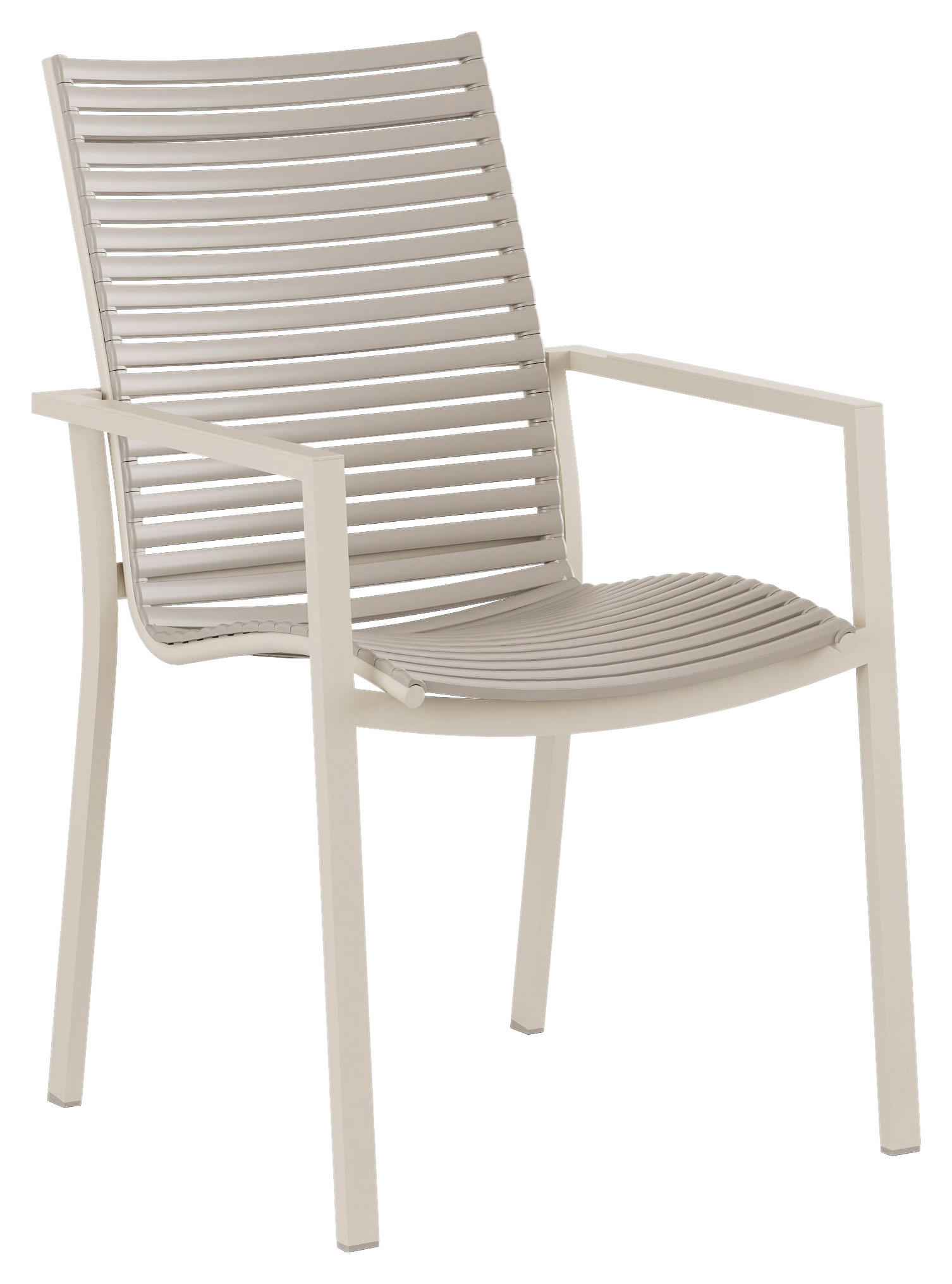 STAPELSTUHL Aluminium Sandfarben  - Sandfarben, KONVENTIONELL, Kunststoff/Metall (57,5/92/60cm) - Ambia Garden