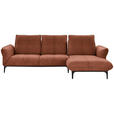 ECKSOFA in Webstoff Orange, Rostfarben  - Rostfarben/Schwarz, Natur, Textil (277/182cm) - Valnatura