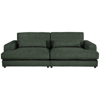 MEGASOFA Cord Dunkelgrün  - Dunkelgrün/Schwarz, MODERN, Kunststoff/Textil (260/85/112cm) - Lomoco