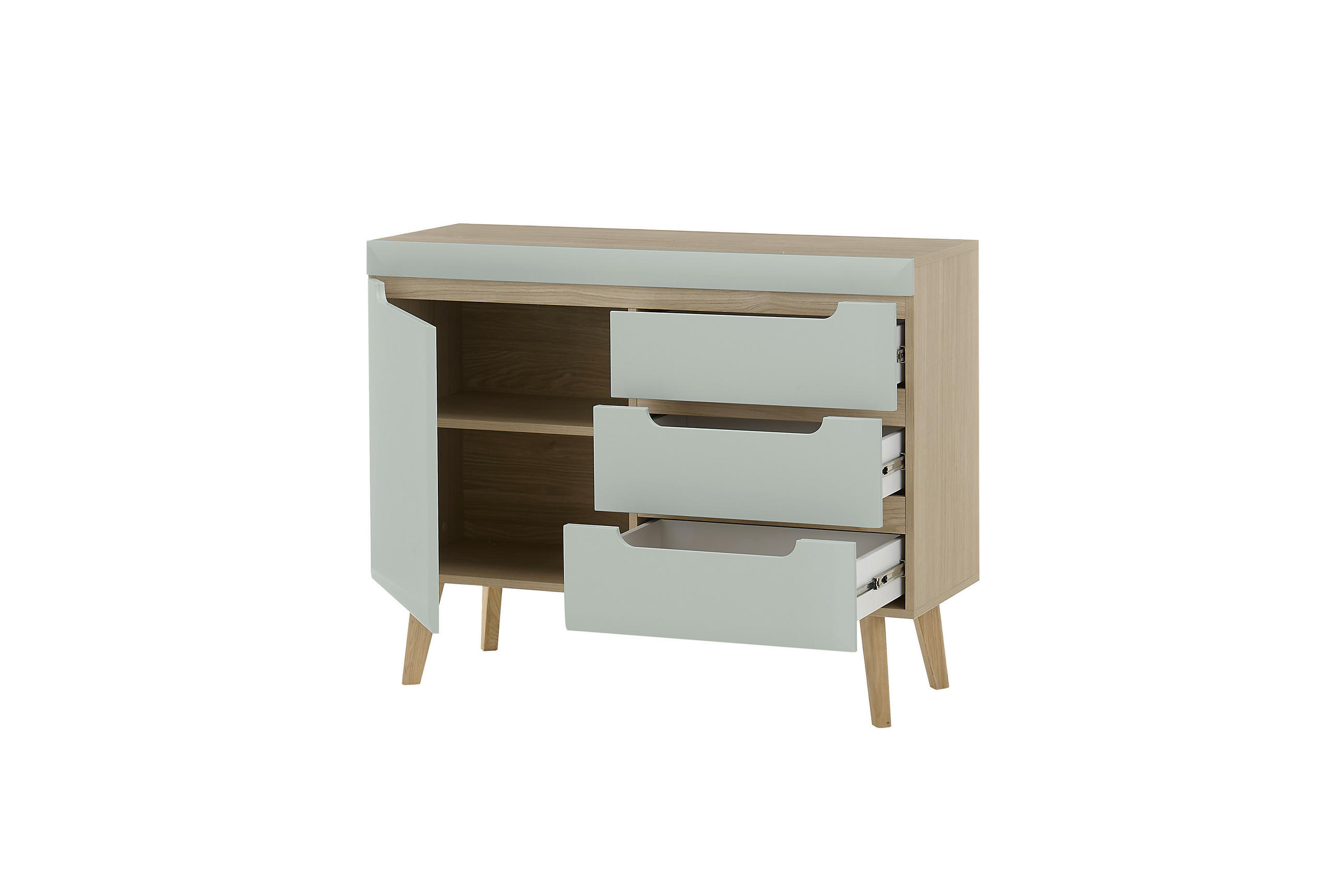 SIDEBOARD  in 107/83/40 cm  - Eichefarben/Grün, Design, Holzwerkstoff (107/83/40cm) - MID.YOU