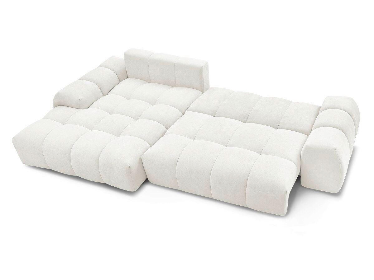 ECKSCHLAFSOFA EVEREST  mit Rücken echt, Armteil links, Armteil rechts Struktur Weiß  - Schwarz/Weiß, MODERN, Kunststoff/Textil (180/318cm) - Livetastic