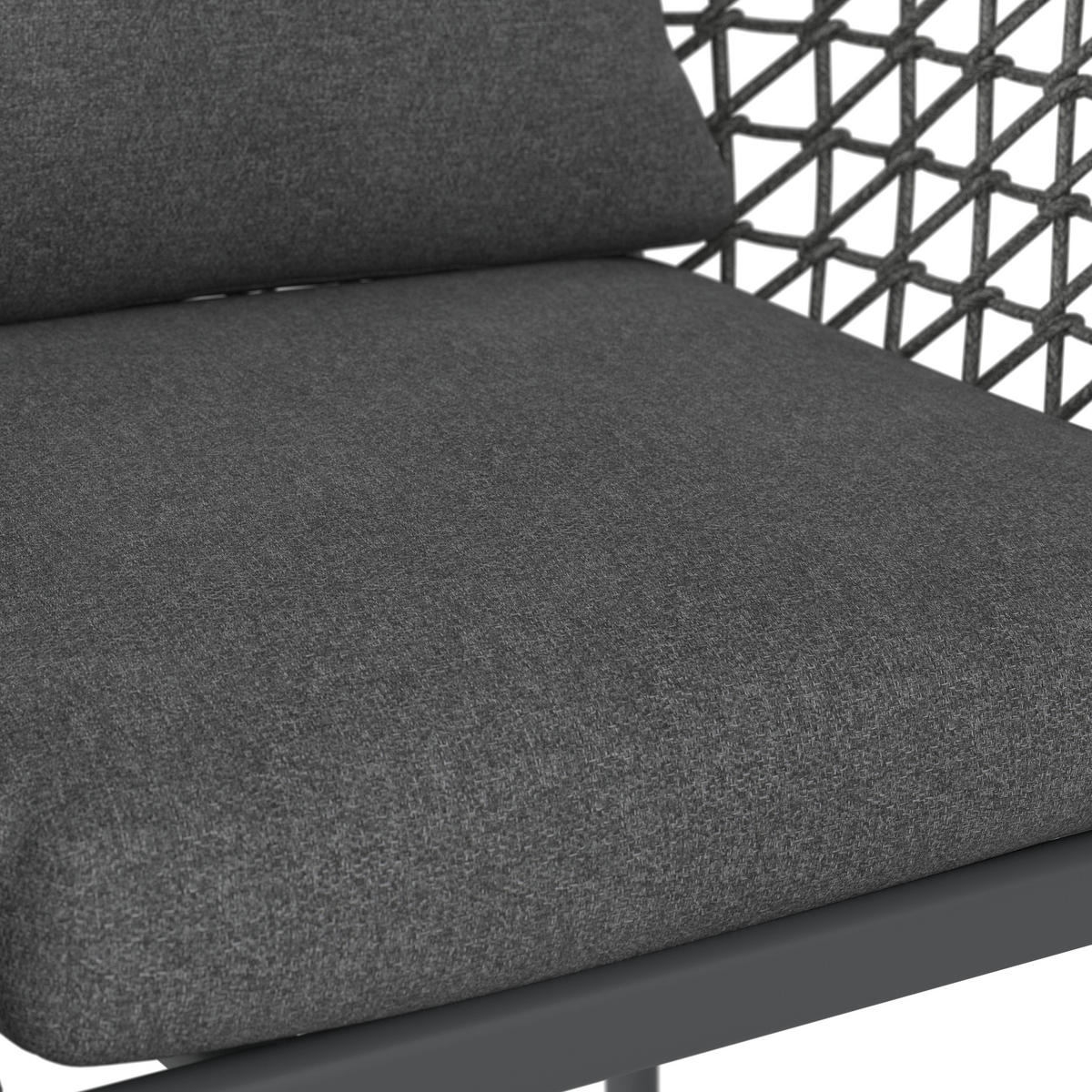 GARTENSESSEL - Dunkelgrau, MODERN, Textil/Metall (64/80/64cm) - Ambia Garden
