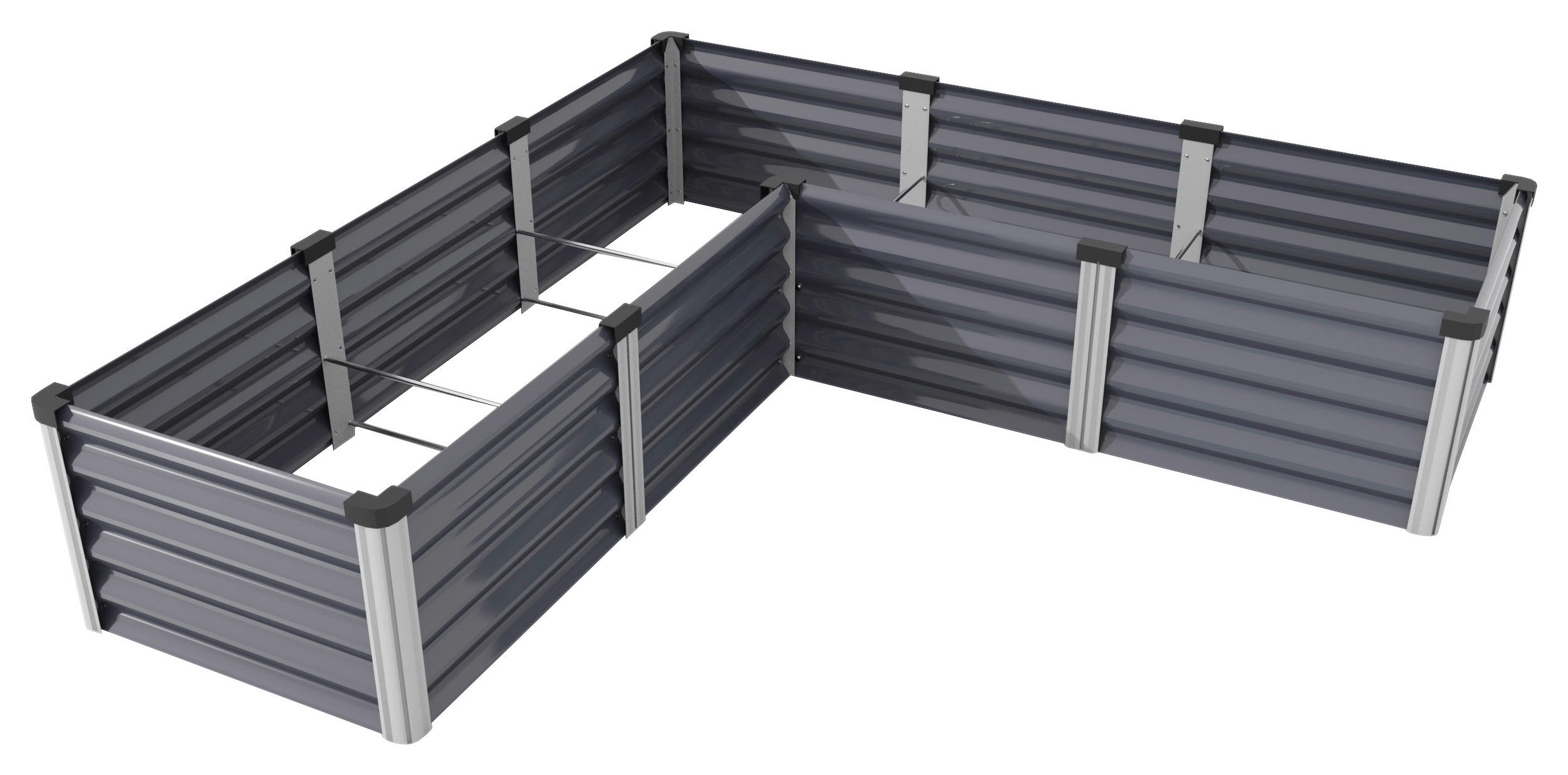HOCHBEET 185/40,3/185 cm  - Anthrazit/Alufarben, Basics, Metall (185/40,3/185cm)