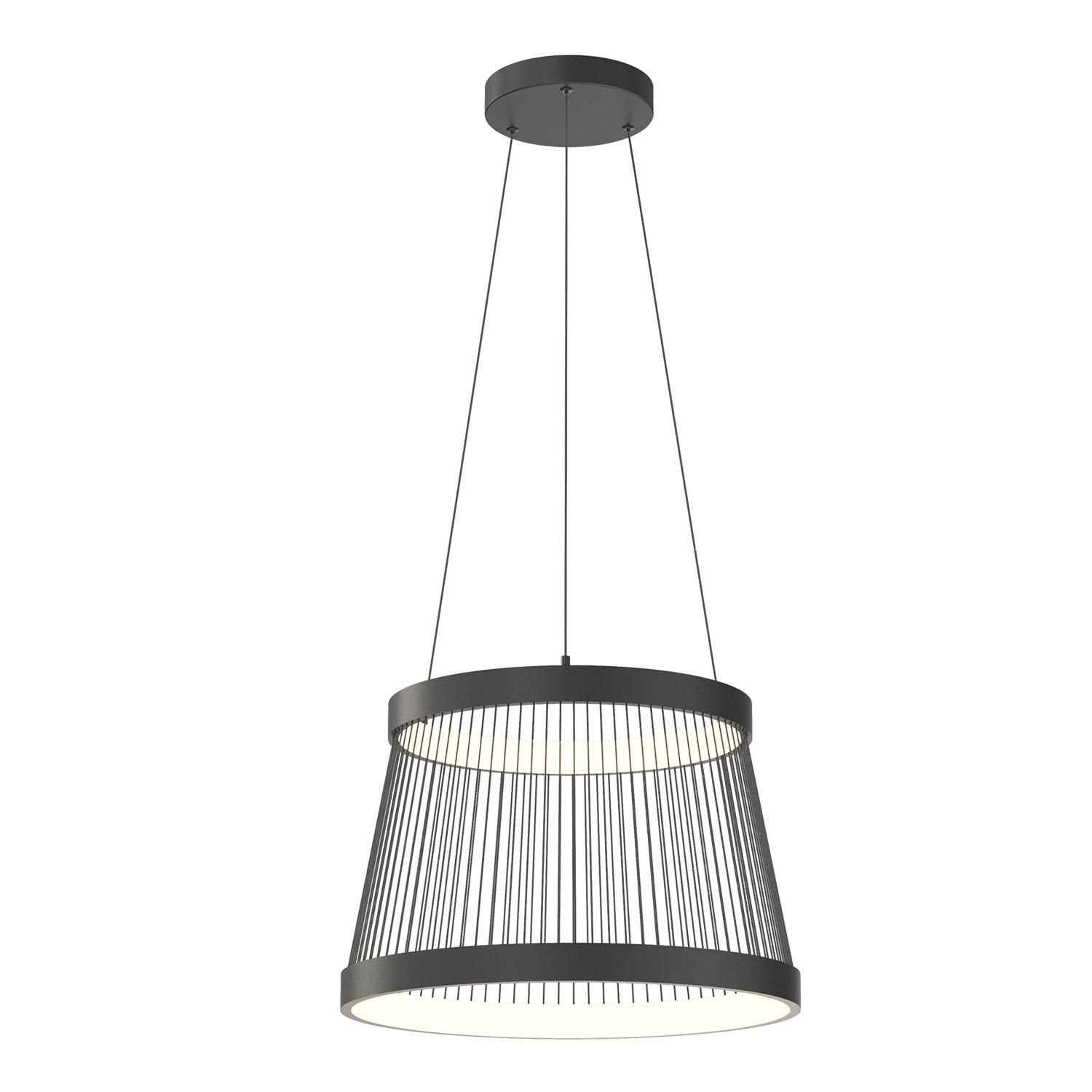XXXLutz Led-Pendelleuchte Mate Schwarz 50x150x50 cm