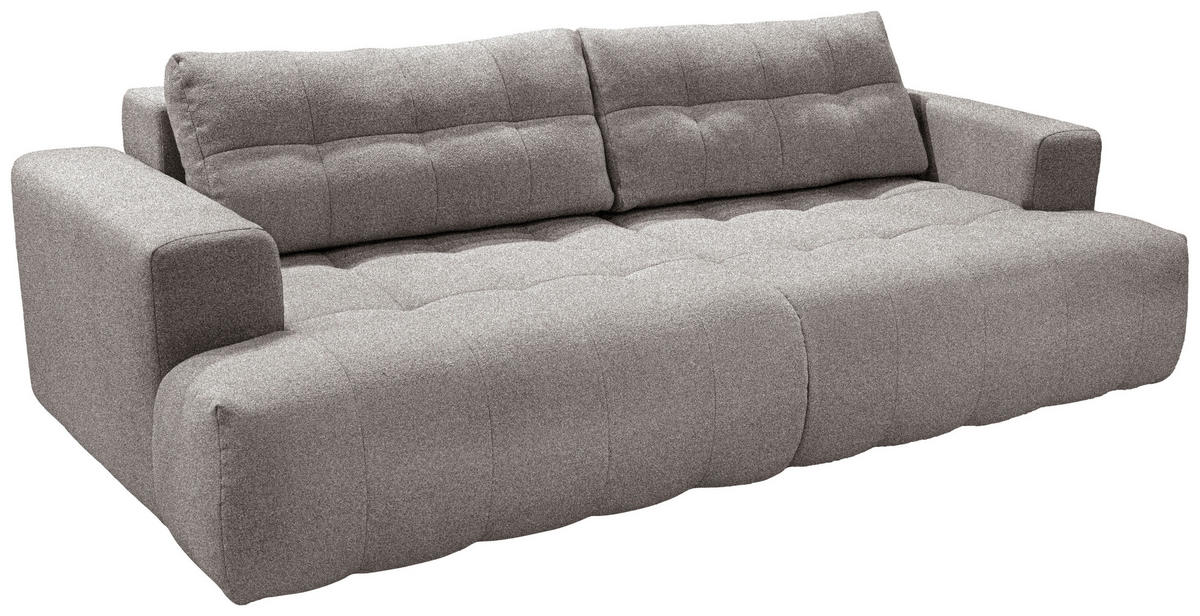 BIGSOFA TINO in Flachgewebe Mokka  - Schwarz/Mokka, KONVENTIONELL, Holzwerkstoff/Kunststoff (279/90/137cm) - Livetastic