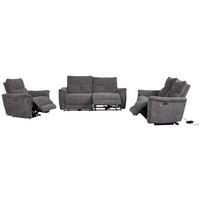 3-SITS SOFFA i vävt tyg grå  - grå, Modern, metall/trä (200/96,5/102cm)