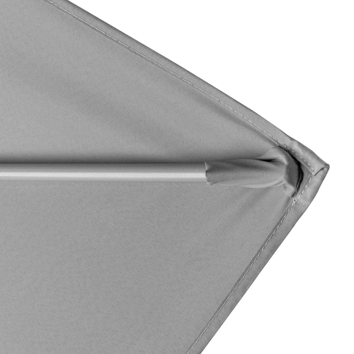 SONNENSCHIRM 210x140 cm Hellgrau  - Silberfarben/Hellgrau, Basics, Textil/Metall (210/140cm) - Doppler