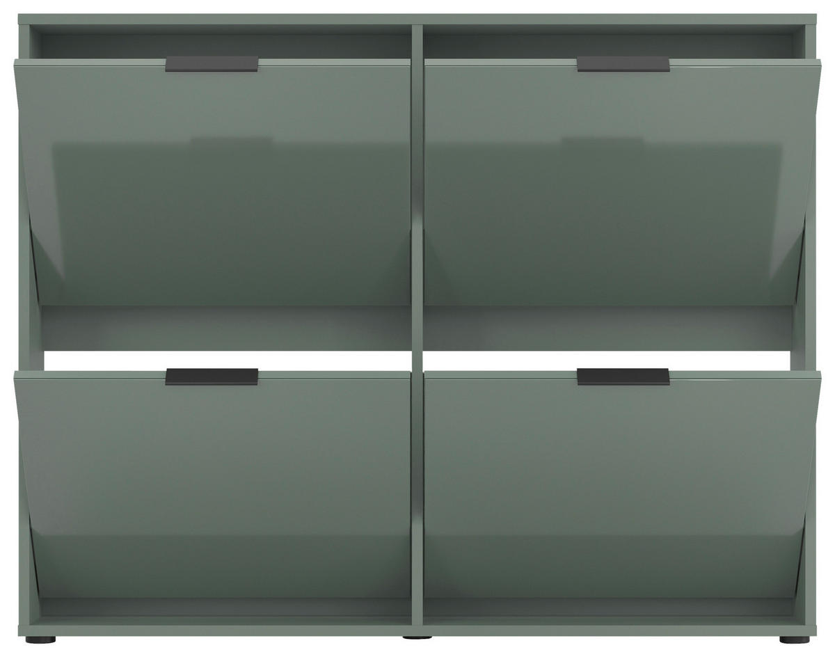 SCHUHKIPPER - Salbeigrün/Schwarz, MODERN, Glas/Holzwerkstoff (118/93/17cm) - Boxxx