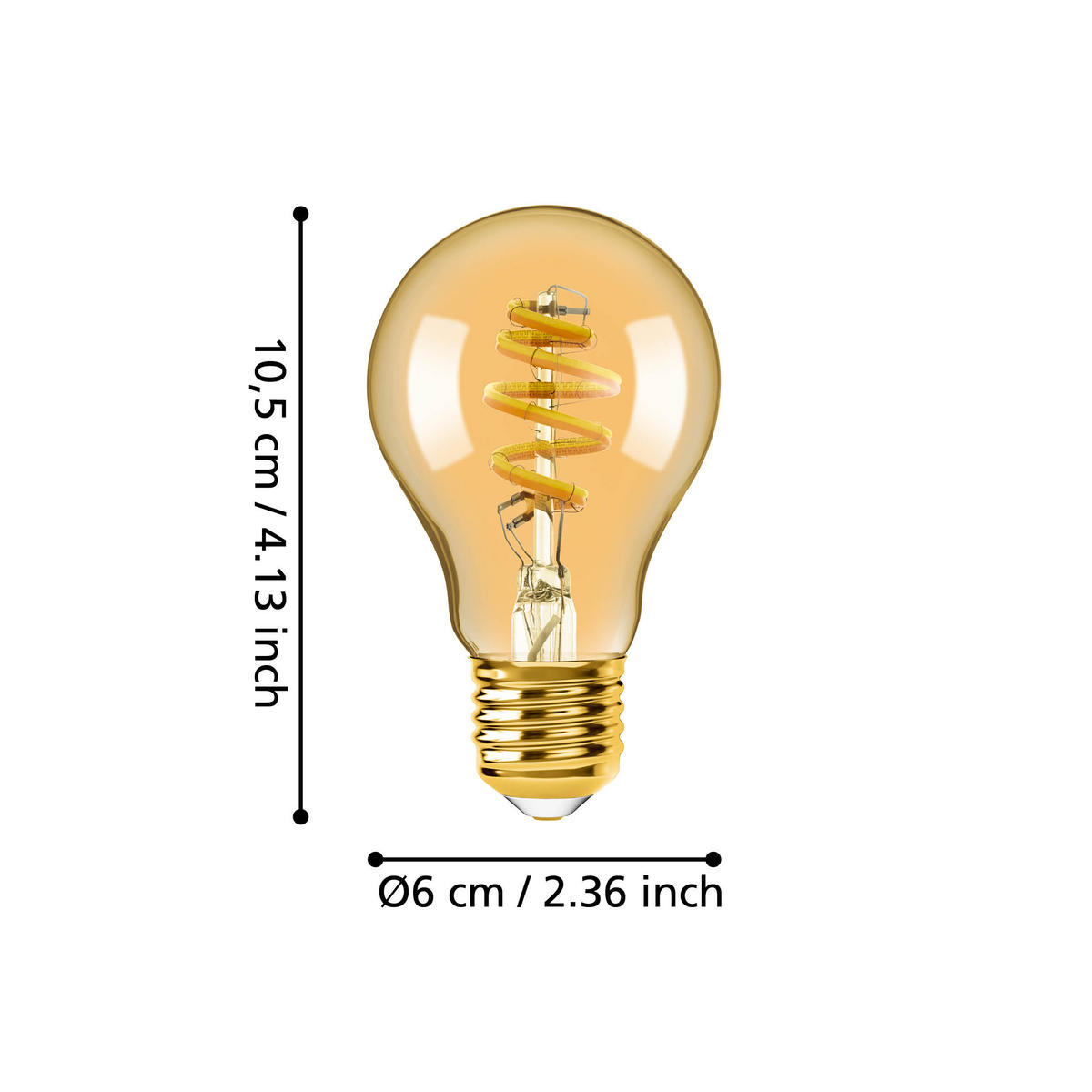 LED-LEUCHTMITTEL   E27 4,9 W  - Goldfarben, Basics, Glas (10,5cm) - Eglo