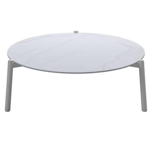 GARTENBEISTELLTISCH 80/80/28,5 cm Metall, Keramik  - Weiß, MODERN, Keramik/Metall (80/80/28,5cm) - Ambia Garden