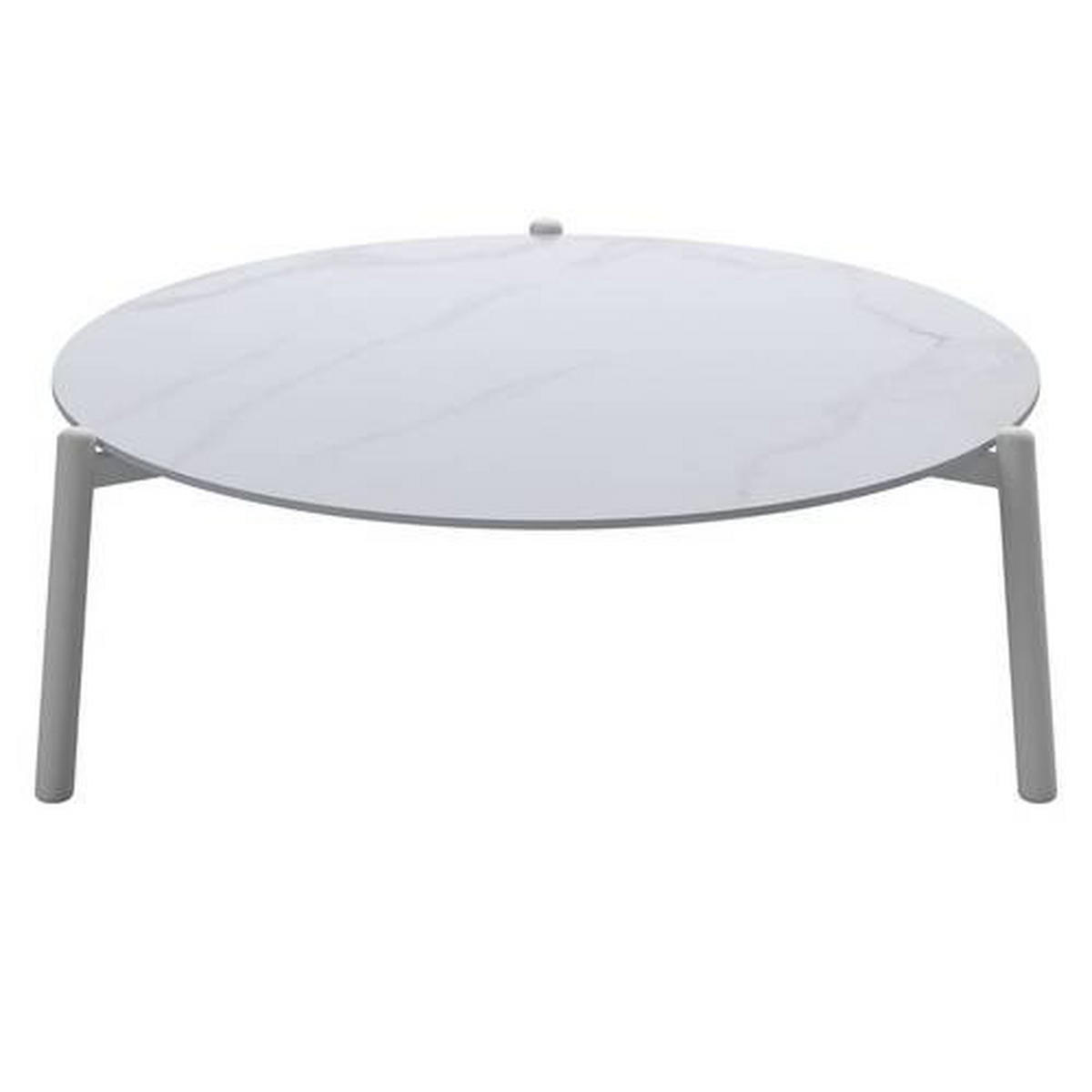 GARTENBEISTELLTISCH 80/80/28,5 cm Metall, Keramik  - Weiß, MODERN, Keramik/Metall (80/80/28,5cm) - Ambia Garden