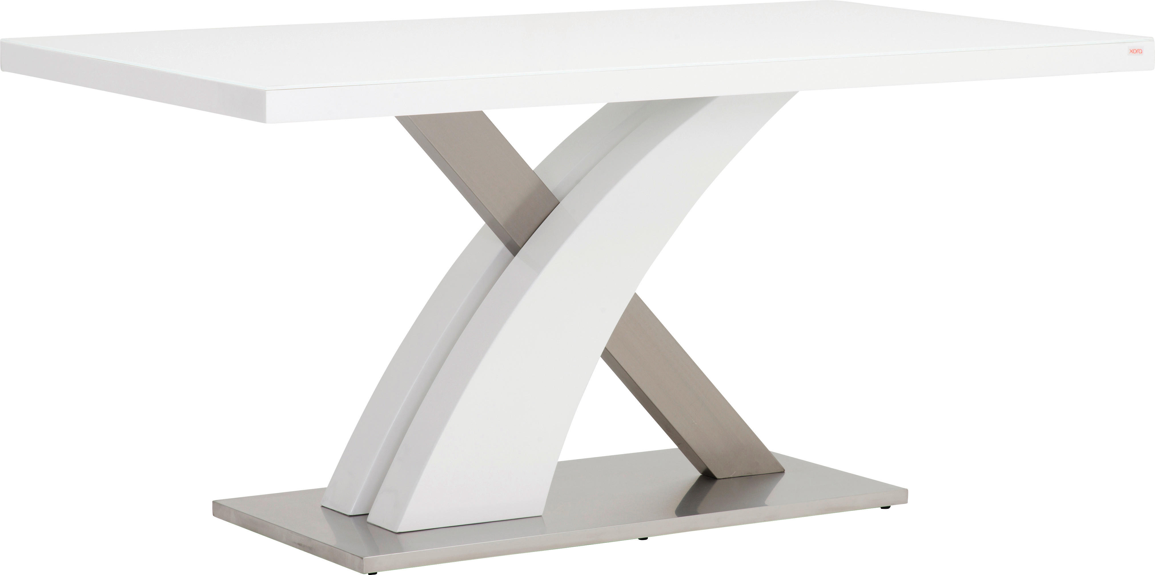 TRPEZARIJSKI STO  bela   - bela, Dizajnerski, staklo/metal (160/76/90cm) - Xora