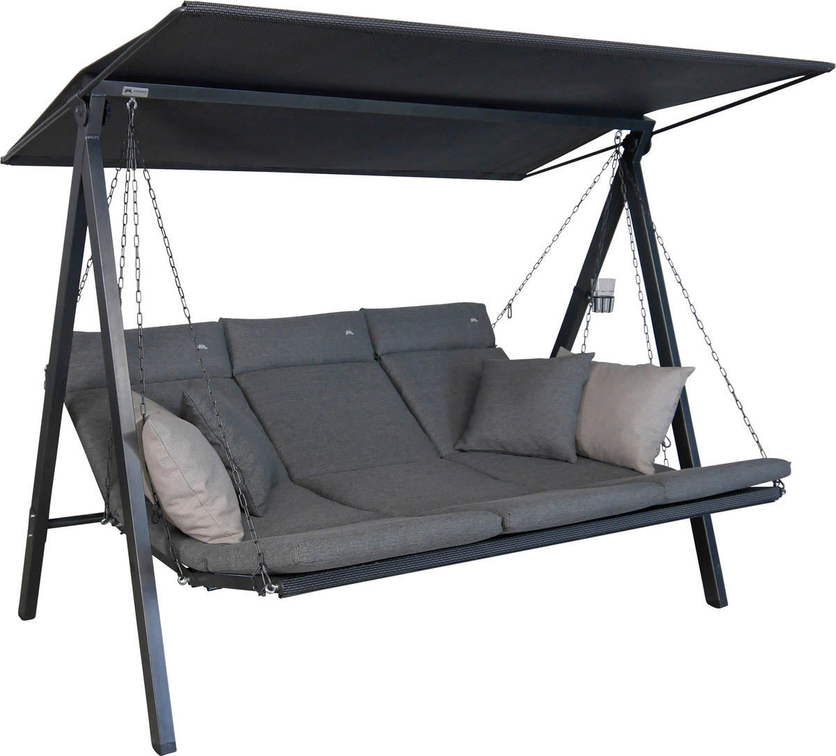 HOLLYWOODSCHAUKEL 210/160/145 cm  - Dunkelgrau/Anthrazit, Basics, Textil/Metall (210/160/145cm) - Boxxx