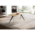 ESSTISCH Eiche massiv rechteckig Schwarz, Eichefarben  - Eichefarben/Schwarz, LIFESTYLE, Holz/Metall (160/90/75cm) - Linea Natura