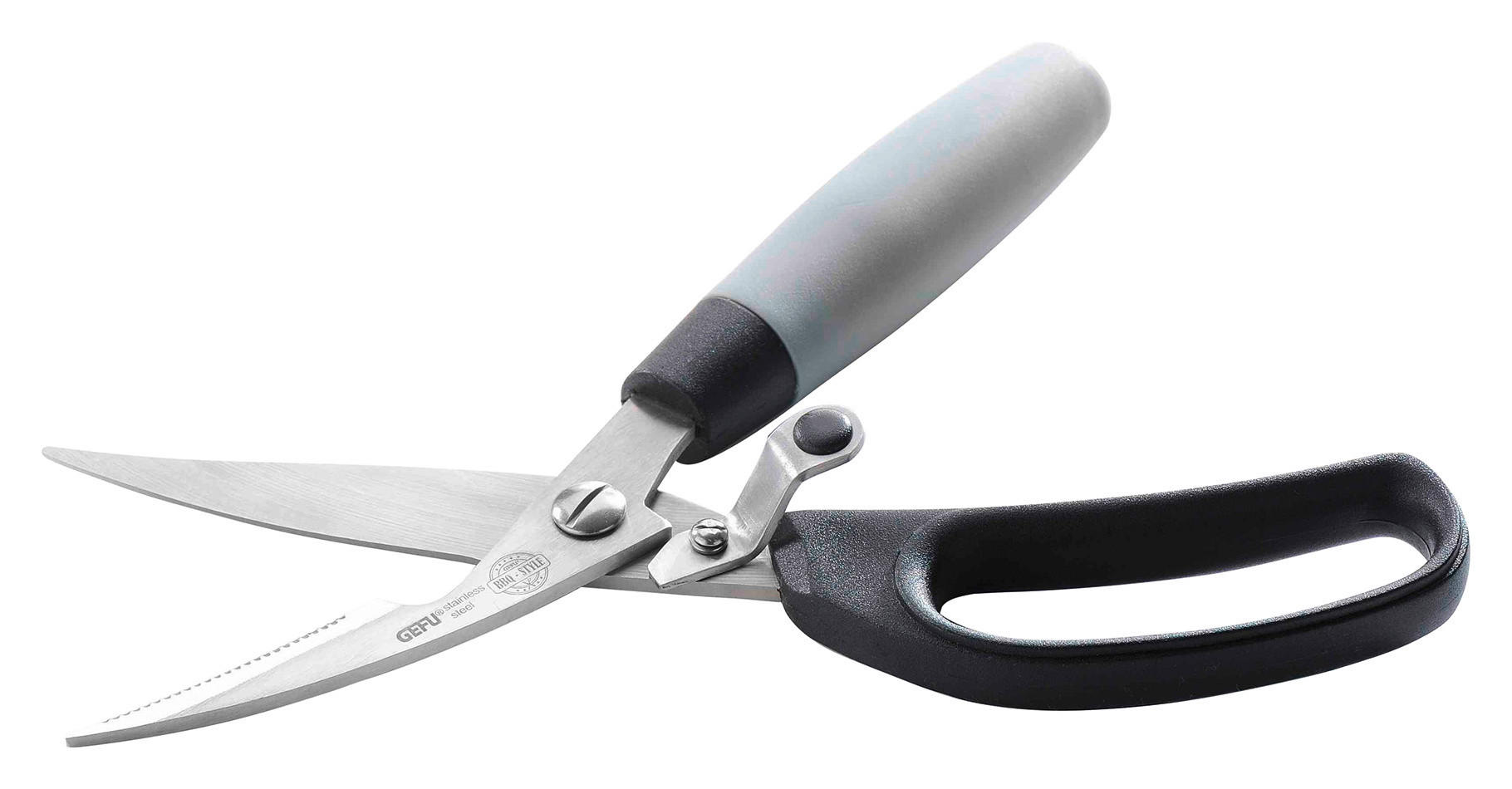 NŮŽKY NA DRŮBEŽ - šedá/černá, Konvenční, kov/plast (27,7/10,7/4,2cm) - Gefu