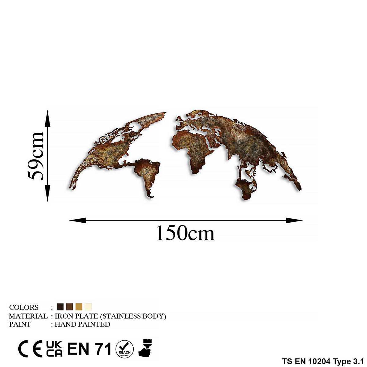 METALLBILD  - Multicolor, Basics, Metall (59/150cm)