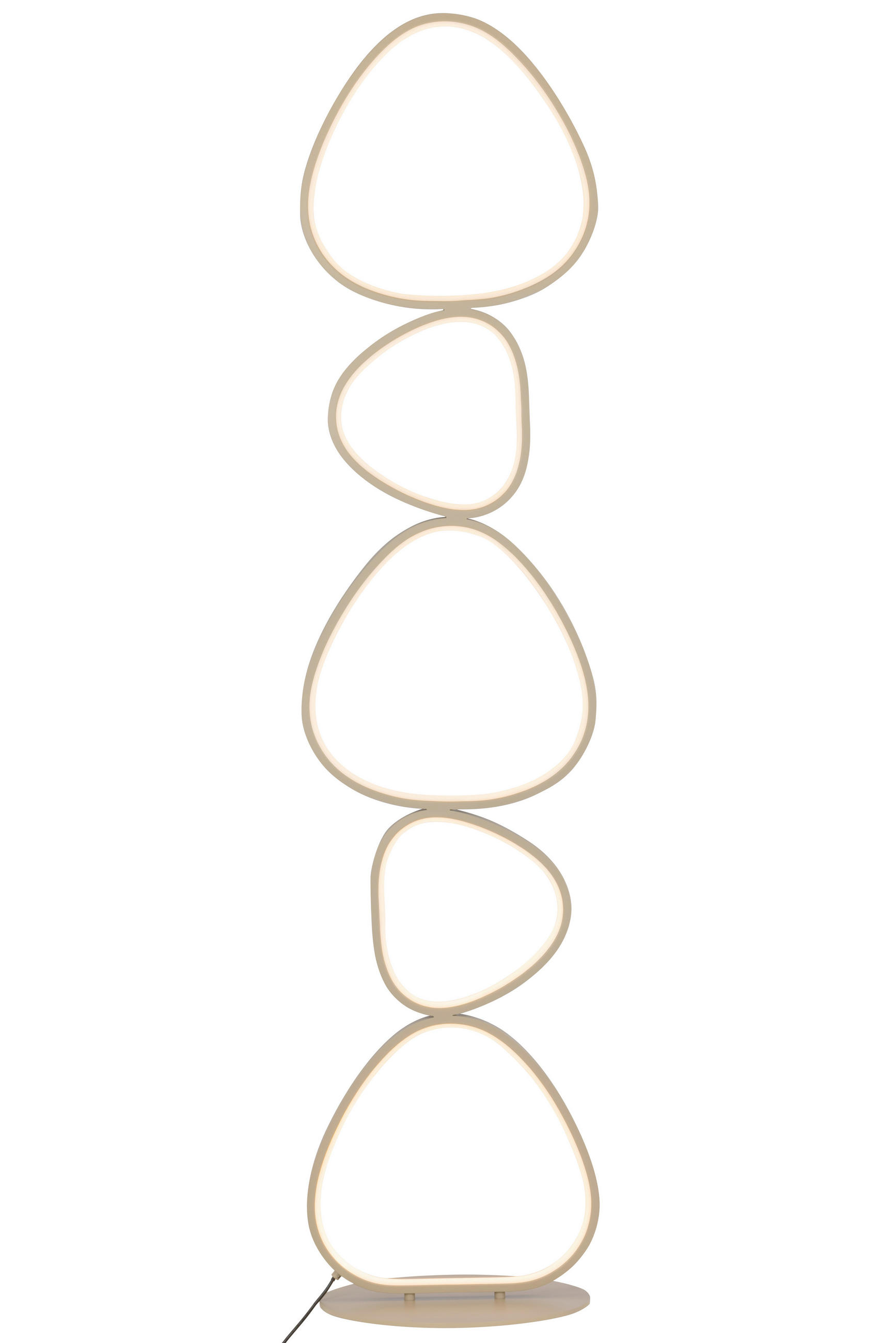 LED ÁLLÓLÁMPA - homokszínű, Design, műanyag/fém (32,5/30/142cm) - Novel